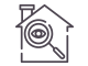 Icon of a house with a magnifying glass over it